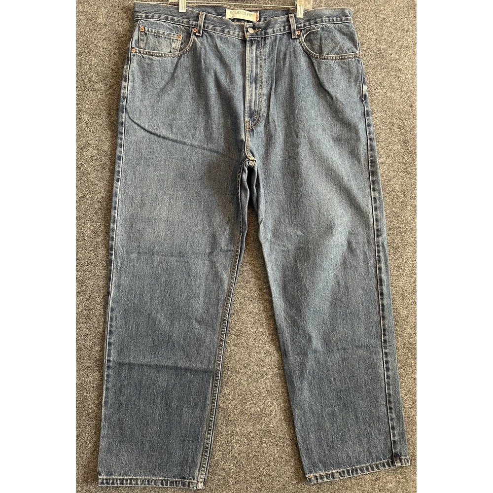 Levis Mens Relaxed Fit Jeans 42 x 30 Blue 550 Vintage Straight Leg Medium